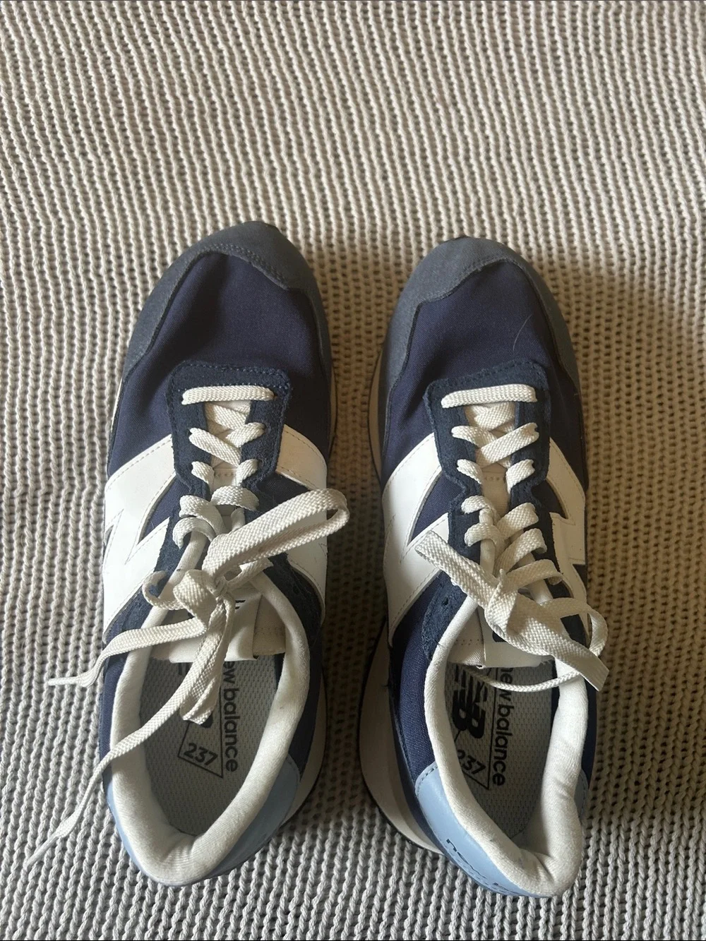New Balance Navy, White & Gray Retro Runner Sneakers - Style 237